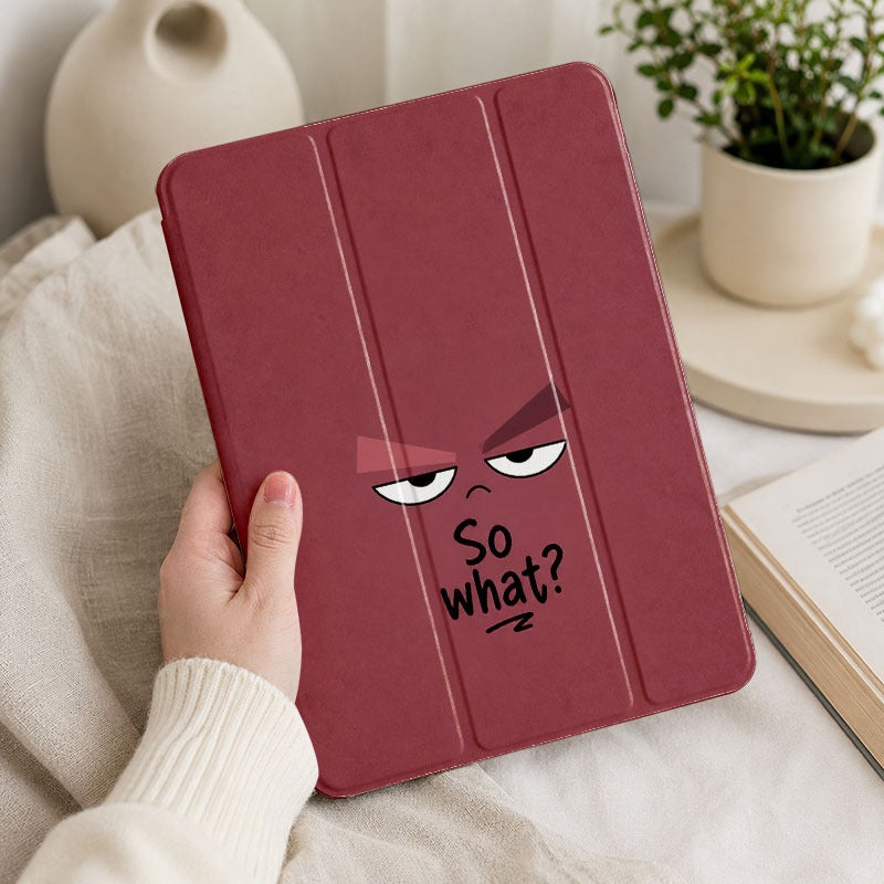 Tablet Case for iPad, Angry Face So What, iPad Slim Case for Mini Air Pro 4 5 6 7 8 9 10 11 12, Compatible with 7.9 8.3 9.7 10.2 10.5 10.9 11 12.9 13 inch Clear Slim Shockproof Cover with Stand for Women - Image 4