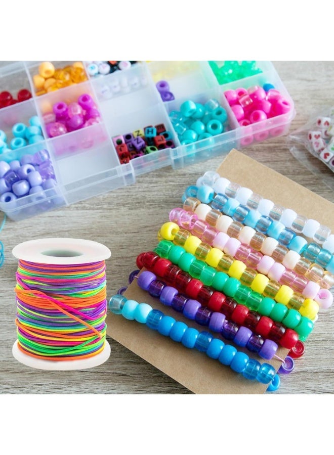 Capstro Elastic Cord for Jewelry Making – Rainbow Multicolor 1.2mm, 50m Stretchy Beading String for Bracelets, Necklaces, Clay Beads, Pony Beads & DIY Craft Projects - Image 2