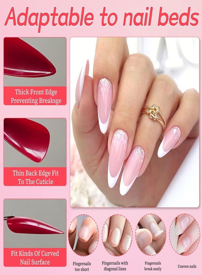 Lifextol 576pc Stiletto Press on Nails Long Fake Nails Press ons Acrylic Nail Press on Nail Stiletto Glue Nails for Women, 24 Color Stick on Nail Tip Artificial Fingernail Presson Nails with Glue&Tab - Image 4