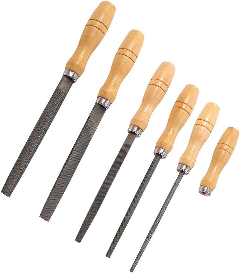 ACOCO High Carbon Steel File Set with Wooden Handles Rasp File for Metal, Wood, Plastic, 5 Pieces - Image 3