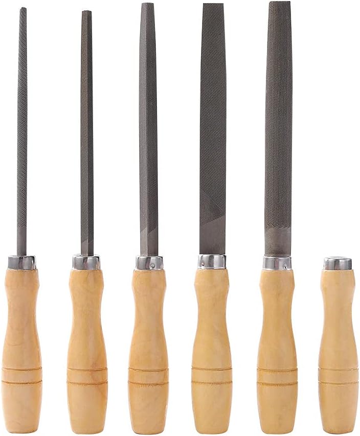 ACOCO High Carbon Steel File Set with Wooden Handles Rasp File for Metal, Wood, Plastic, 5 Pieces - Image 2