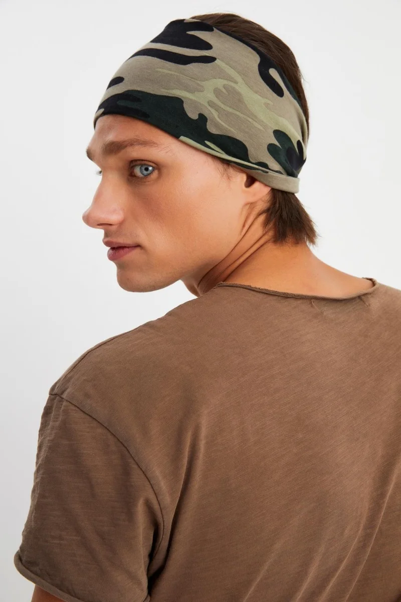 Butikgiz Camouflage Men's Cotton Combed Comb, Non-Slip, Ultra Light, Sport Wide Headband Bandana Buff