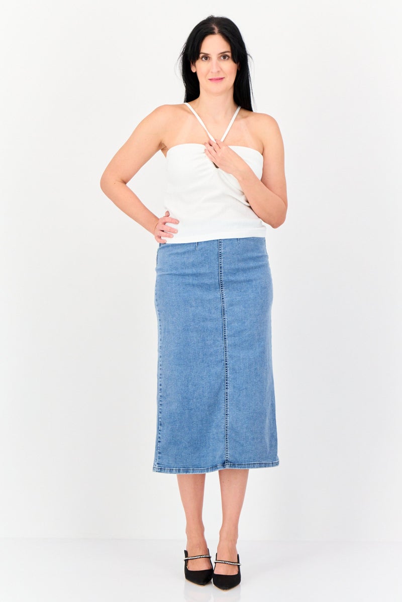 VERO MODA بلوزة نسائية بدون أكمام بتصميم فتحة مفتاحية، بيضاء - Image 3