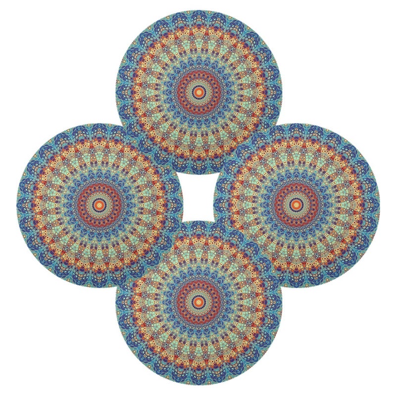 Qilmy Qilmy Mandala Round Placemats Non-Slip Washable Polyester Table Mats Set of 4 Heat Resistant Placemats for Kitchen Dining Table Decoration  - Image 3