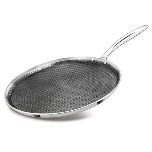 EVERMONT® 3.5MM Thick Non Stick Triply Stainless Steel Dosa Tawa for Dosa/Roti/Chapati/Paratha/with Durable Handle | Size - 29CM | Non Stick Honeycomb Technology| Induction & Gas Compatible - Image 1