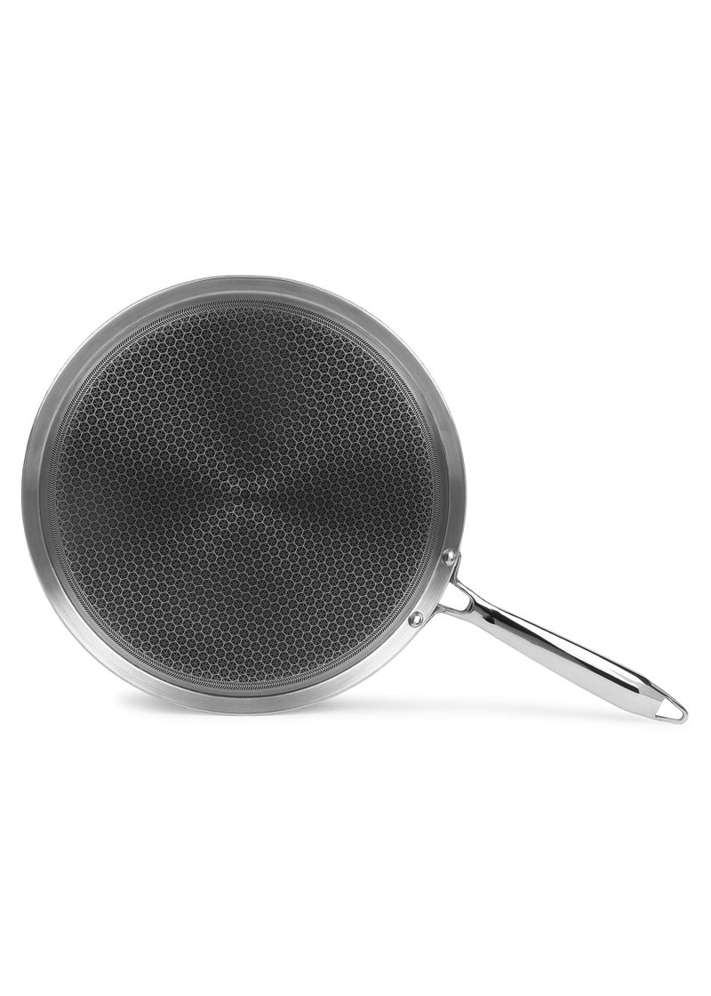 EVERMONT® 3.5MM Thick Non Stick Triply Stainless Steel Dosa Tawa for Dosa/Roti/Chapati/Paratha/with Durable Handle | Size - 29CM | Non Stick Honeycomb Technology| Induction & Gas Compatible - Image 2