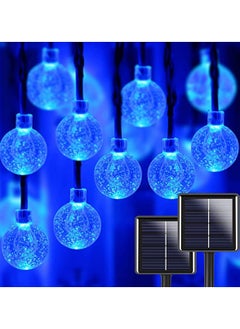 Generic 50 Pcs LED Crystal Globe Outdoor Solar String Lights, Blue, 7M Length, Waterproof Lights Decorative with 8 Lighting Modes, Powered Patio for Garden Yard Party  - Image 1
