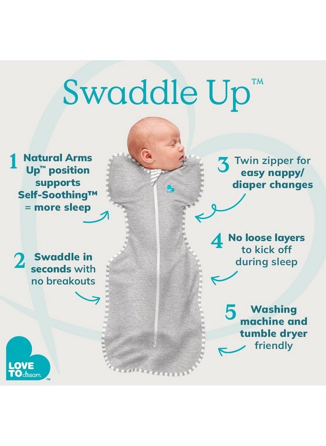 لاف تو دريم كيس نوم Swaddle Up المهدئ ذاتيًا، 8-13 رطلاً، نوم أفضل بشكل كبير، ملائم بشكل مريح لتهدئة ردود الفعل المفاجئة، 1.0 Tog، Dreamer، صغير  - Image 4