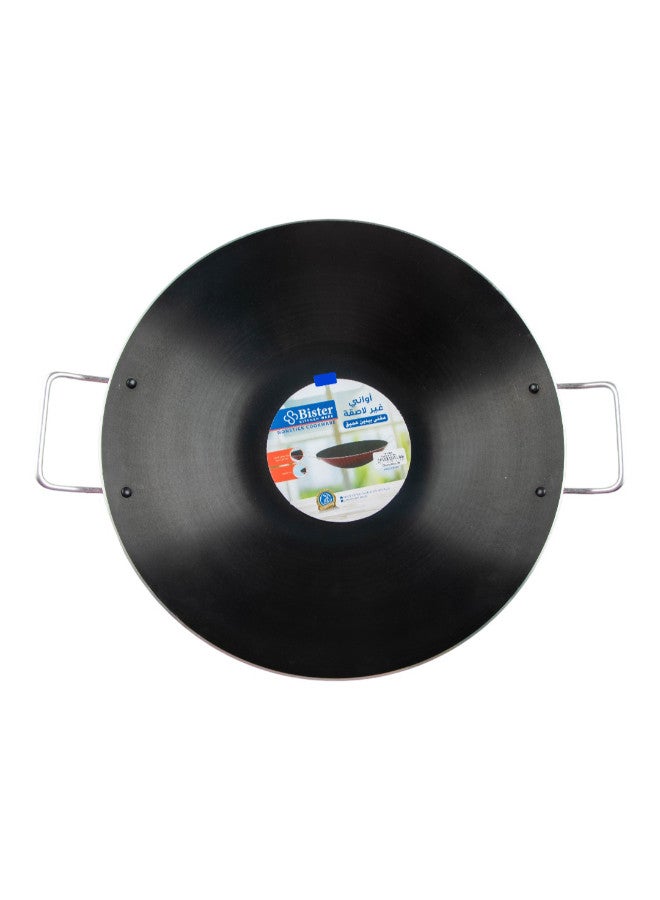 Bister Stripy Classy Wok 36cm - Dark Red Aluminum Non-Stick Deep Frying Pan with Teflon Coating, Dual Side Handles & Heat-Resistant Design - Image 4