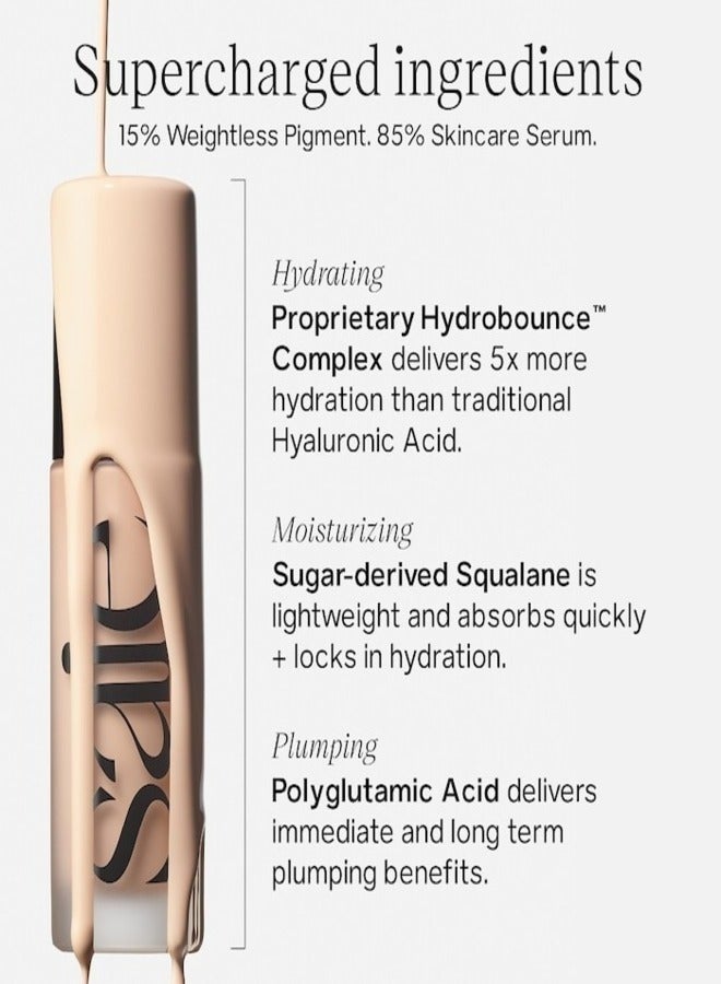 SAIE   Glowy Super Skin Tint Foundation with Hyaluronic Acid ,21 Medium/Tan Golden Undertones 30ml - Lightweight, Hydrating Coverage - Image 5