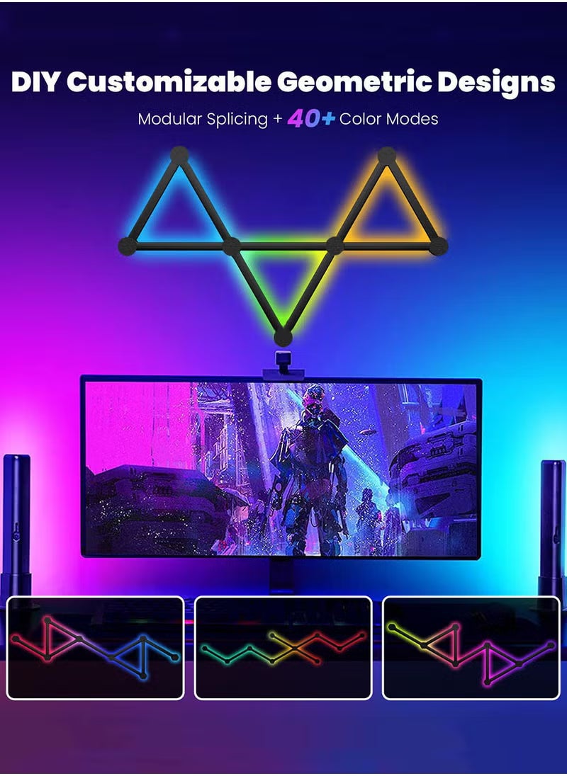 WALALLA RGB Smart LED 9 Light Lines Music Sync Home Wall Creative Decor Light With 16M+ Colors WiFi LED Wall Lights For Gaming Room Bedroom Led Wall Decor Light Starter Kit Work Dual Mode Symphony Wall Light - Image 5