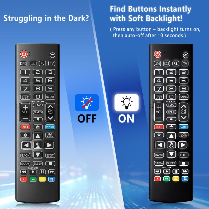 Angrox Backlit Remote for LG Smart TV, Universal Replacement for All LG TV Remote Control for Easy Nighttime Use.1-Year Warranty. - Image 2