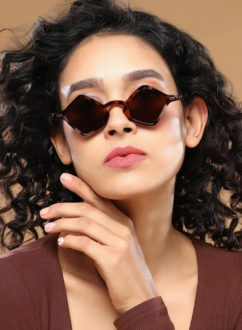 Haute Sauce Polarized Full Rim Diamond Sunglasses For Women