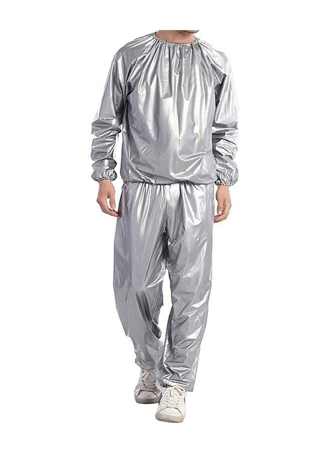 Generic Sauna Suit, Professional Sauna Suit Top and Bottoms Non Rip Weight Loss Sweat Suit Boxing Training Gym Sauna Suit Men Weight Loss Jacket Pant Gym - Image 1