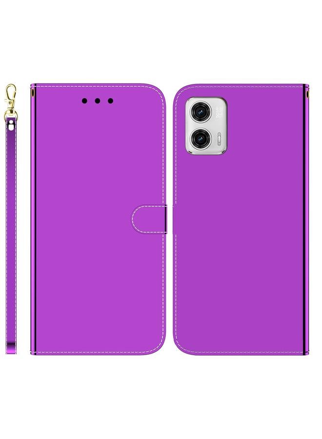 S-TOP Case For Motorola Moto G73 Imitated Mirror Surface Horizontal Flip Leather Phone Case - Image 1