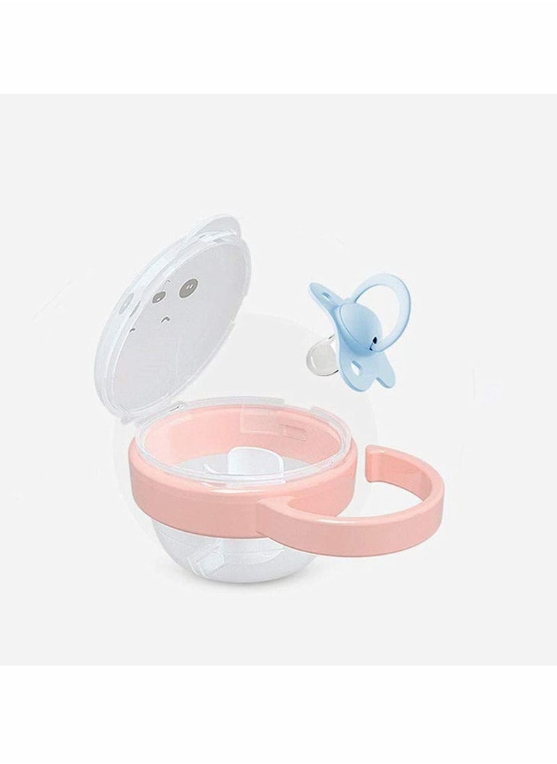 Y&D - Baby Dummy Case, Travel Soother Box Pacifier Holder Storage Case Container for Infant Toddler Dust Boxes Container, 2PCS (Pink) - Image 1