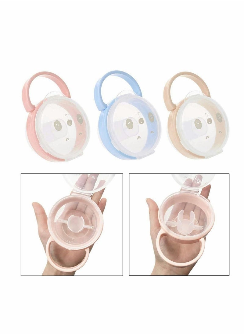 Y&D - Baby Dummy Case, Travel Soother Box Pacifier Holder Storage Case Container for Infant Toddler Dust Boxes Container, 2PCS (Pink) - Image 1