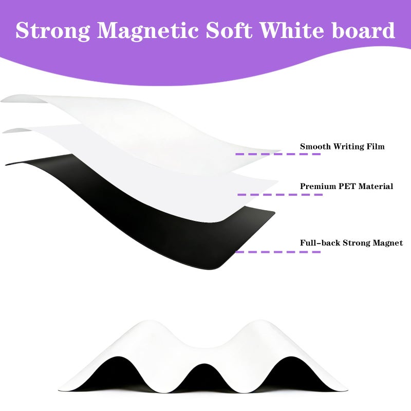 UJL Magnetic Whiteboard for Fridge White Board 12"X8" 4 Pack Magnetic Dry Erase Board with 6 Markers & 1 Eraser Home Kitchen Blank Notepad Small Whiteboard for Organizer and Planner - Image 4