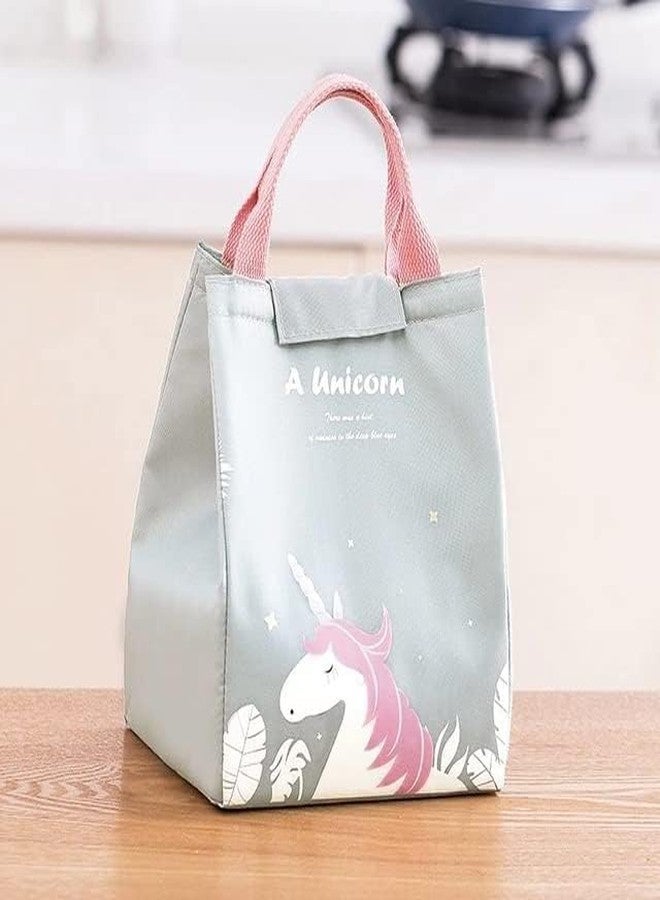 KARDIFF Cooler Lunch Bag for Women Girls for Picnic Work School, Lunch Box Waterproof Foldable Picnic Lunch Tote Bag Thermos Cooler Bag (Grey) - Image 2