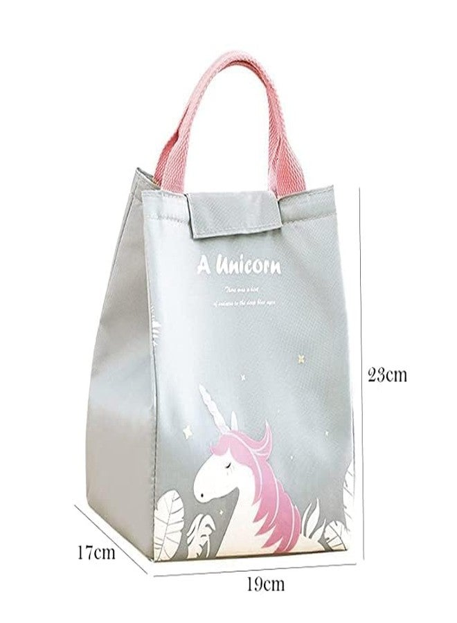 KARDIFF Cooler Lunch Bag for Women Girls for Picnic Work School, Lunch Box Waterproof Foldable Picnic Lunch Tote Bag Thermos Cooler Bag (Grey) - Image 3