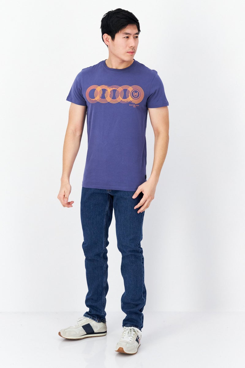 DUCK AND COVER Men Crew Neck Short Sleeve Graphic T Shirt, Blue - Image 3