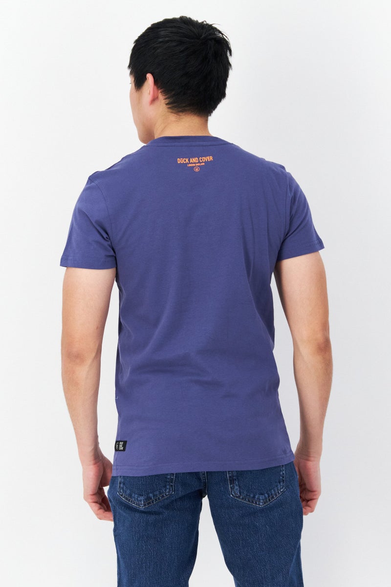 DUCK AND COVER Men Crew Neck Short Sleeve Graphic T Shirt, Blue - Image 2