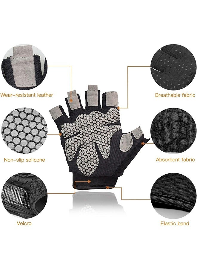 Generic Workout Gloves, Weight Lifting Gloves, Palm Support Protection for Men Women, Exercise Gloves Sports for Training, Fitness, Gym Black M  - Image 4