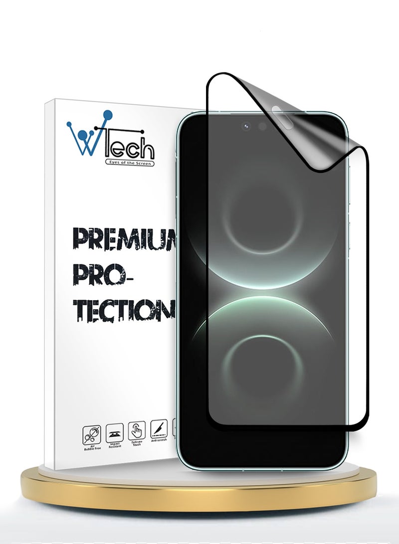 Wtech Huawei Mate 80 Pro Max 5G 2025 Premium Nano Ceramic Full Glue Full Cover Matte Flexible Screen Protector (MSCNMN) - Clear/Black - Image 1