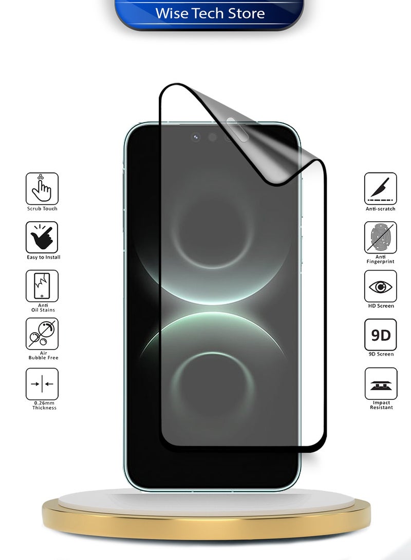 Wtech Huawei Mate 80 Pro Max 5G 2025 Premium Nano Ceramic Full Glue Full Cover Matte Flexible Screen Protector (MSCNMN) - Clear/Black - Image 2