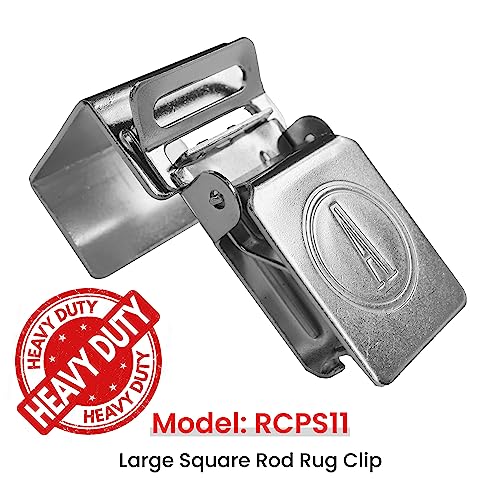 ANDUSTRIAL - Large Alligator Rug Clips for Displaying Heavy Rugs On Arms and Display Racks - Fits 1 Inch Square Rods - Silver, 10 Clips - Image 2