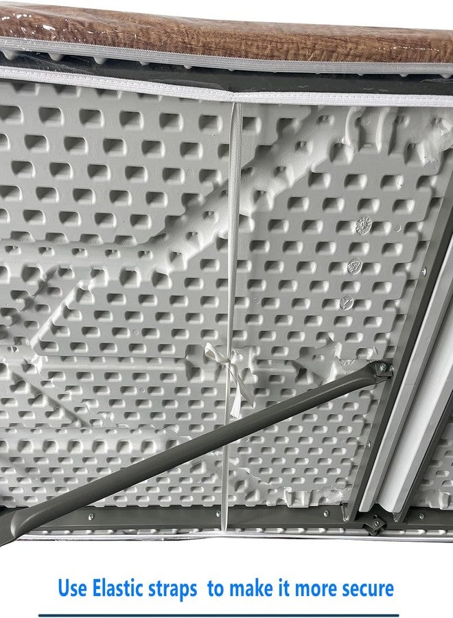 Pioggia مفرش طاولة مستطيل الشكل من الفينيل الشفاف من بيوجيا، مقاوم للماء، مطاطي، غطاء طاولة بلاستيكي واقي (8 أقدام - 30 × 96 بوصة) - Image 3