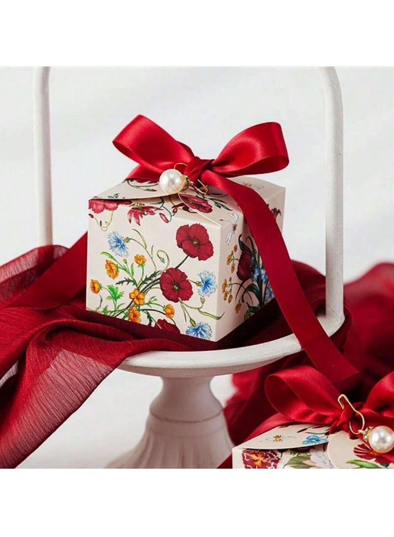 10-Piece Luxury Floral Gift Box Set – Elegant Design with Satin Ribbon, Pearl Accent & Timeless Charm - Image 2