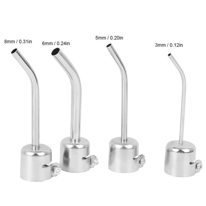 Universal Hot Air Gun Nozzle: 4-Piece Aluminum Alloy Set - Locking Screw Design For Tight Seal, Extended Elbow & Versatile Fit For 850 850A 852 852D 852D+ 950 And Air Pump Heat Guns - Image 3