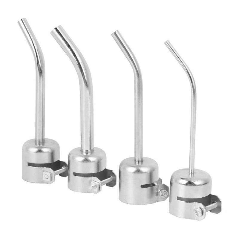 Universal Hot Air Gun Nozzle: 4-Piece Aluminum Alloy Set - Locking Screw Design For Tight Seal, Extended Elbow & Versatile Fit For 850 850A 852 852D 852D+ 950 And Air Pump Heat Guns - Image 1
