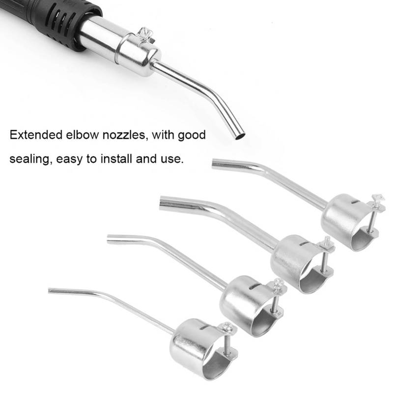 Universal Hot Air Gun Nozzle: 4-Piece Aluminum Alloy Set - Locking Screw Design For Tight Seal, Extended Elbow & Versatile Fit For 850 850A 852 852D 852D+ 950 And Air Pump Heat Guns - Image 5