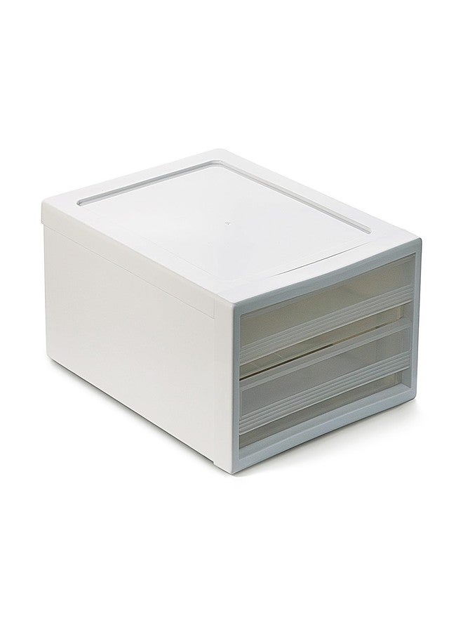 INABOX Double Horizontal Stackable Drawer - Clear, Transparent PP Storage Organizer, No Lid, Durable and Efficient for Home Use - Image 3