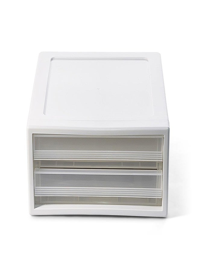 INABOX Double Horizontal Stackable Drawer - Clear, Transparent PP Storage Organizer, No Lid, Durable and Efficient for Home Use - Image 1