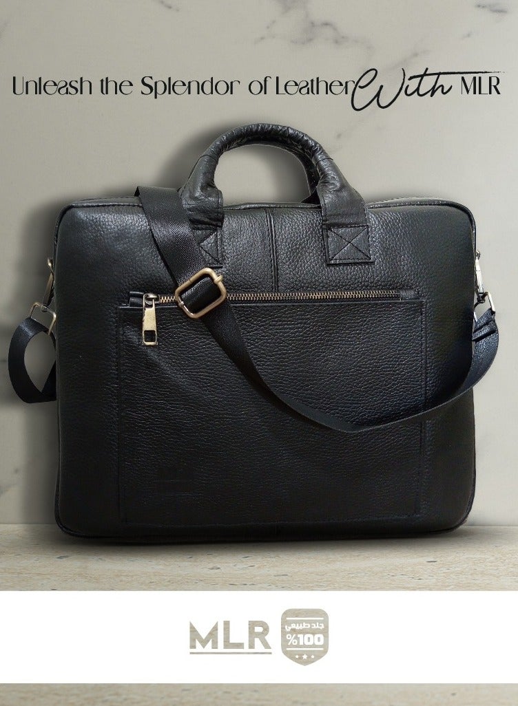 MLR bag Genuine genuine leather Multi-use size 39x28x5 cm Black - Image 1