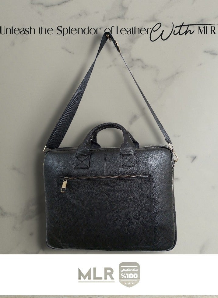 MLR bag Genuine genuine leather Multi-use size 39x28x5 cm Black - Image 2