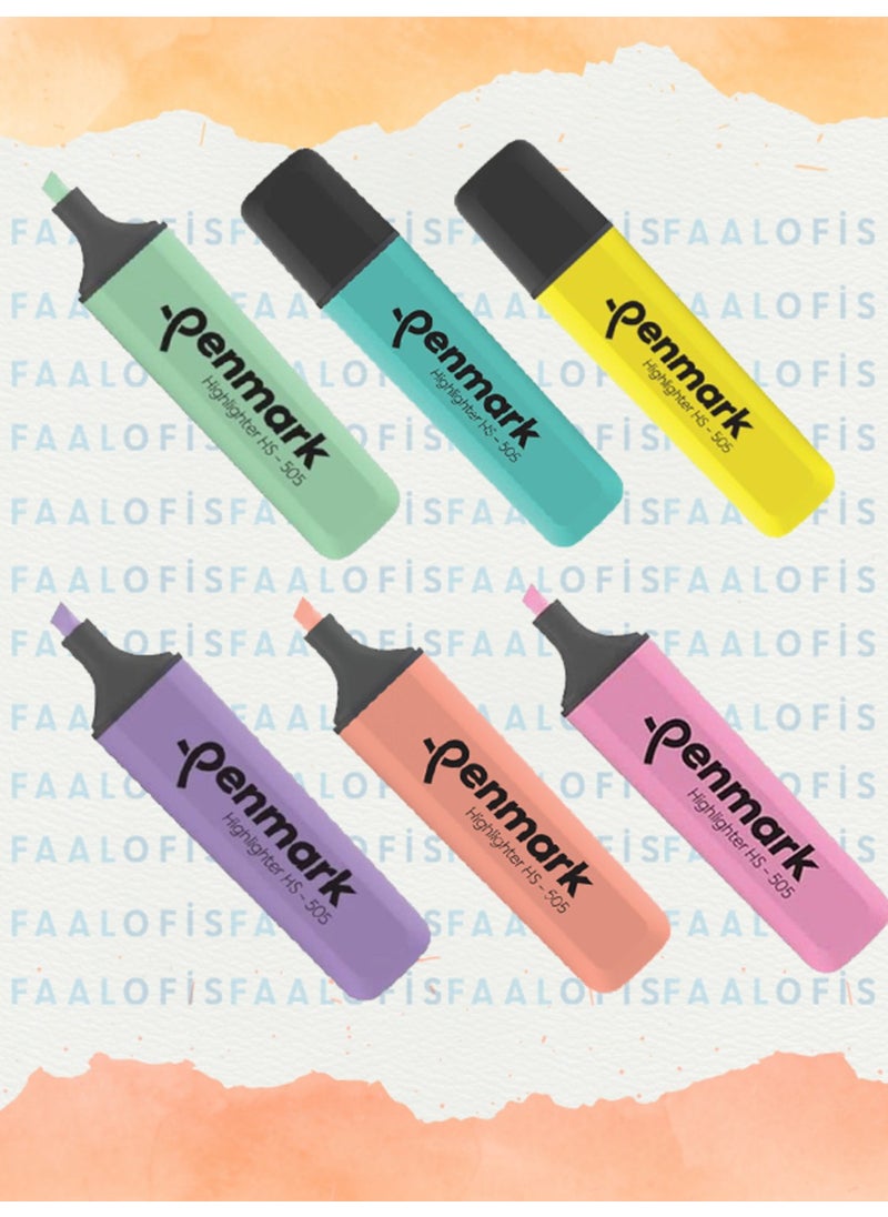 PENMARK Refillable Highlighter Pastel Mintgreen Lemon Cranberry Rosewater Peppermint Lavender 