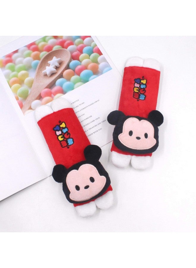 Finex 2 Pcs Set Mickey Minnie Plush Car Seat Belt Strap Covers Shoulder Cushion Pad - Image 3