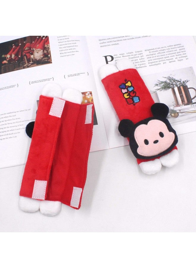 Finex 2 Pcs Set Mickey Minnie Plush Car Seat Belt Strap Covers Shoulder Cushion Pad - Image 2