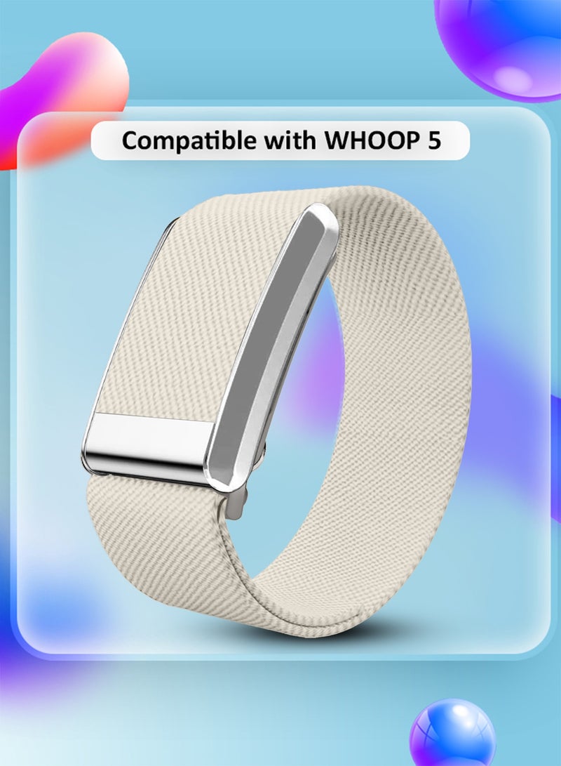 مارجون حزام نايلون بديل لجهاز Whoop 5.0 مع مشبك فضي، حزام معصم رياضي قابل للتعديل للرجال والنساء - Image 5