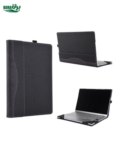 لجهاز Microsoft Surface المحمول 6 13.5 بوصة القماش الملمس الملمس المحمول العلبة مع وظيفة حامل (أسود)