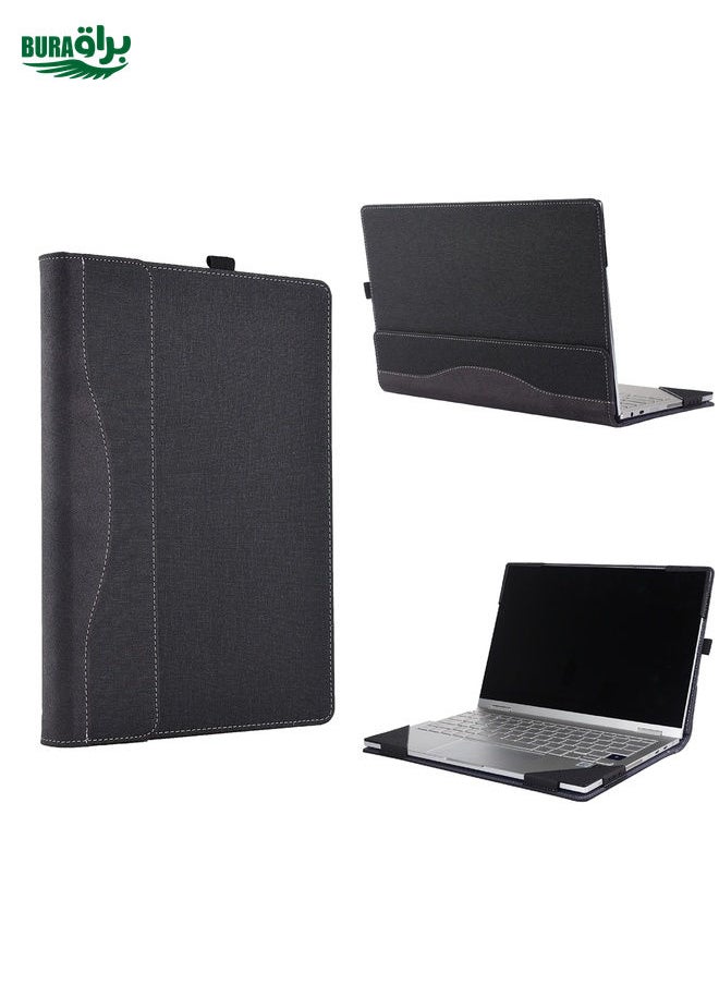 لجهاز Microsoft Surface المحمول 6 13.5 بوصة القماش الملمس الملمس المحمول العلبة مع وظيفة حامل (أسود)
