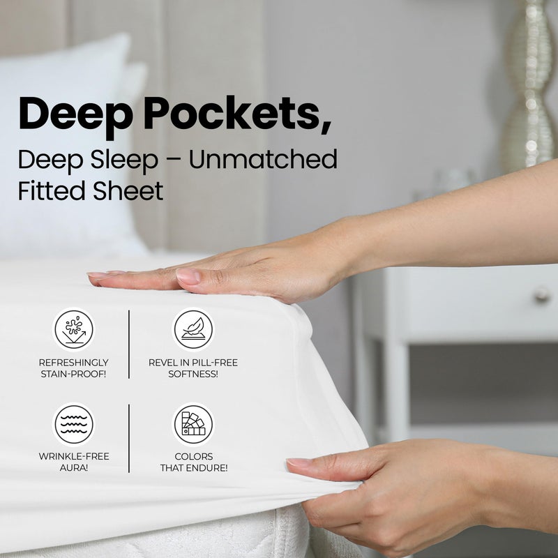 Utopia Bedding Queen Fitted Sheet - Bottom Sheet - Deep Pocket - Soft Microfiber - Shrinkage and Fade Resistant - Easy Care -1 Fitted Sheet Only (White) - Image 4
