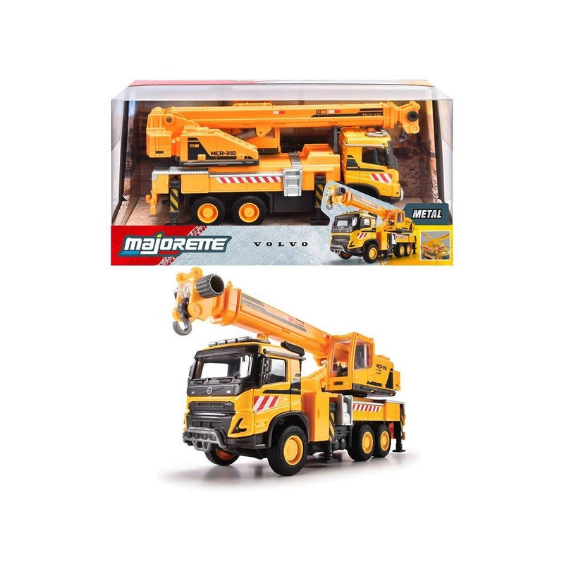 Majorette Grand Series Metal Volvo FMX Die-Cast Truck Crane (22 cm, Yellow/Black) - Image 1