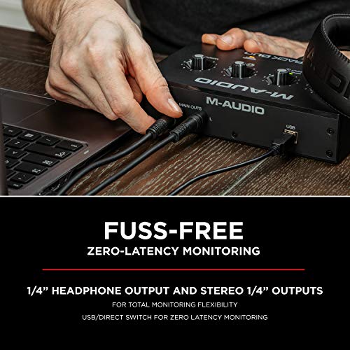 M-AUDIO M-Track Duo USB Audio Interface for Recording, Streaming and Podcasting with Dual XLR, Line and DI Inputs, plus a Software Suite Included - Image 4