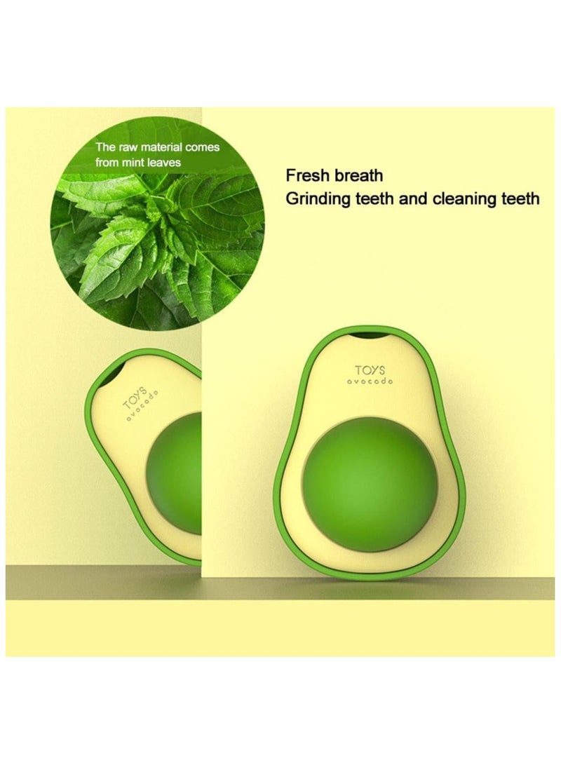 Catnip Balls Toy for Cats,Avocado Catnip Wall Ball,Cat Magic Mint-Ball Edible Licking Balls, Rotatable Edible Balls Interactive Cat Toy,Self-Adhesive Catnip Teeth Cleaning Licking Balls for Kitten - Image 3