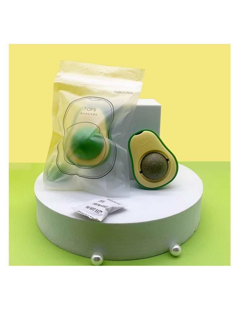 Catnip Balls Toy for Cats,Avocado Catnip Wall Ball,Cat Magic Mint-Ball Edible Licking Balls, Rotatable Edible Balls Interactive Cat Toy,Self-Adhesive Catnip Teeth Cleaning Licking Balls for Kitten - Image 5